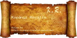 Kopányi Rozália névjegykártya