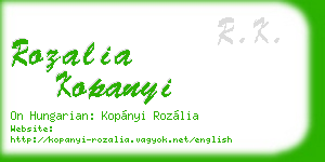 rozalia kopanyi business card