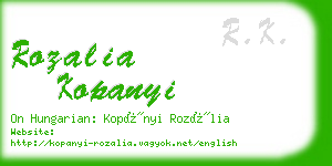 rozalia kopanyi business card